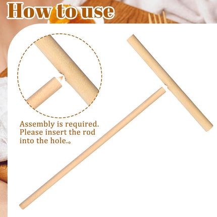 2 Pcs Crepe Spreader 6.1 Inches x 4.7 Inches Natural Wooden Crepe Spatula, Pancake Batter Spreader, Wooden T-Shaped Tool Stick for Crepes Wood Crepes Maker Pancake Maker Tool.