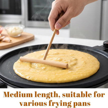 2 Pcs Crepe Spreader 6.1 Inches x 4.7 Inches Natural Wooden Crepe Spatula, Pancake Batter Spreader, Wooden T-Shaped Tool Stick for Crepes Wood Crepes Maker Pancake Maker Tool.