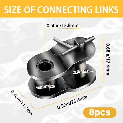 8 Pcs 420 Chain Roller Chain Offset Link 420 Chain Master Link, Half Link, Crank Link.