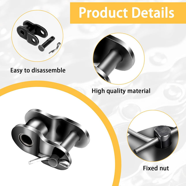 8 Pcs 420 Chain Roller Chain Offset Link 420 Chain Master Link, Half Link, Crank Link.