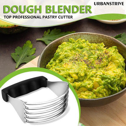 Large Pastry Cutter Tool, Top Professional Pastry Blender Stainless Steel, Heavy Duty Dough Blender, Dishwasher Safe Baking Supplies Baking Tools, Black.