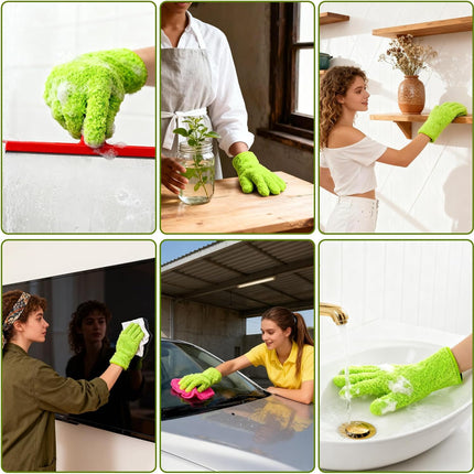 Microfiber Gloves for Plants, Microfiber Gloves For Plant Dusting, Leaf Cleaning Glove, Plant Leaf Cleaner and Shine for Houseplants, Reusable Indoor Plants Care Accessories, Washable Dusting Mitts.
