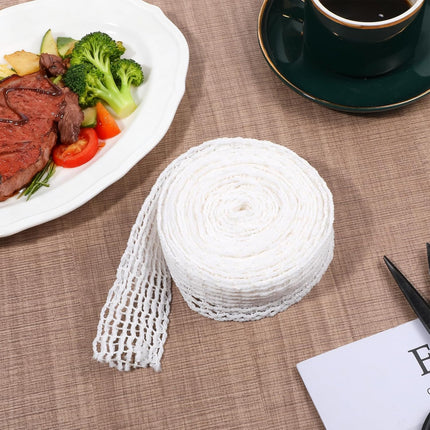 16.4ft Meat Netting, Size 18 Meat Netting Roll Elastic Smoked Meat Poultry Ham Netting Meat Butcher Twine Net Wrapping Net for Meat Cooking, Drying.