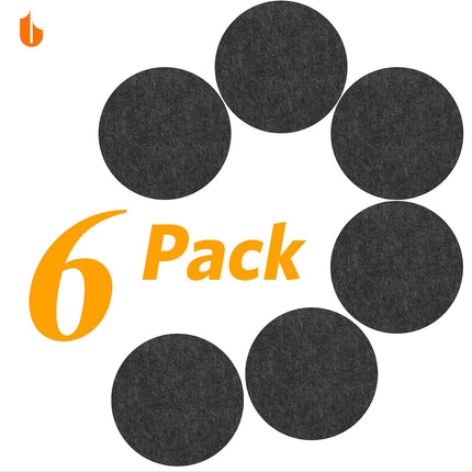 6 PCS Coasters, Eco-Friendly 100% Biodegradable Absorbent Felt Coasters for Drinks Bar Home, 4 Inch (Black Round).