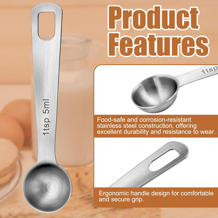 1 Teaspoon Measuring Spoons 3 Pcs Stainless Steel 5ml Small Mini Teaspoon Metal Measuring Spoons for Kitchen Cooking Kitchen CookingSpoon CoffeeSpoon, CreatineSpoon, SteelScoopers Protein Teaspoons.