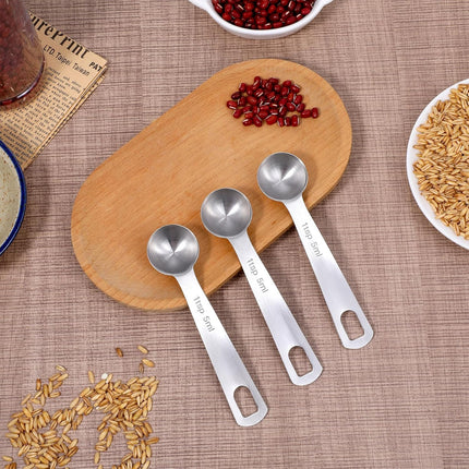 1 Teaspoon Measuring Spoons 3 Pcs Stainless Steel 5ml Small Mini Teaspoon Metal Measuring Spoons for Kitchen Cooking Kitchen CookingSpoon CoffeeSpoon, CreatineSpoon, SteelScoopers Protein Teaspoons.