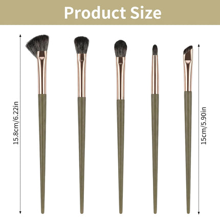 Eye Makeup Brush Set, 5 Pcs Eye Shadow Brushes Set Professional Eyeshadow Makeup Blending Brushes with Synthetic & Wood Handle Angled Eyeshadow Brush for Eyebrows, Eyeliner, Liquid, Cream, Concealer.