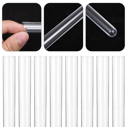 10 Pcs Plastic Test Tubes with Cork Stoppers, 15x150mm 15ml, Clear Vials with Seal Cap Container Transparent Test Tubes with Cork Stoppers for Jewelry Seed Beads Powder Spice Liquid Storage.