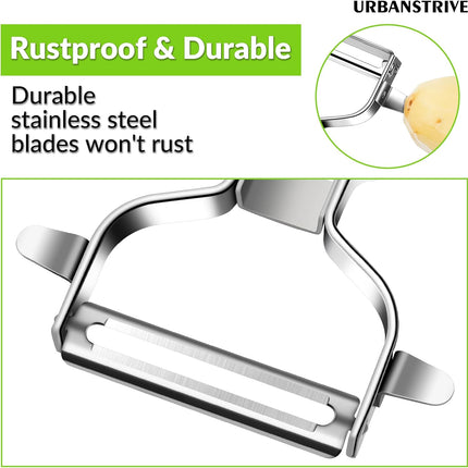 Stainless Steel Y Shaped Vegetable Peelers For Kitchen, Heavy Duty Potato Peeler Hand, Fruit Peeler Veggie Peeler, Kitchen Food Peelers, Comfortable Handle, Dishwasher Safe, Black.