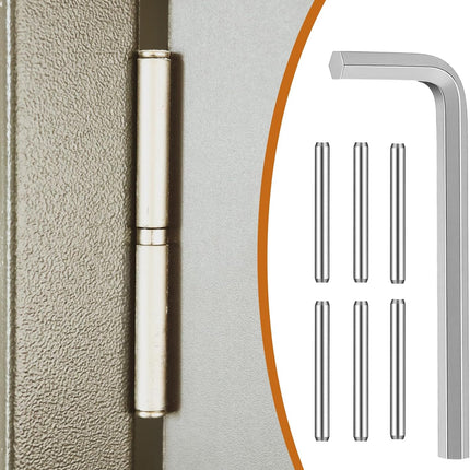 Self Closing Door Hinges Tension Pin Replacement Kit, 35pcs Stainless Steel Shelf Pins and 4pcs Hex Wrenches, Metal Dowel Pegs Shelf Support Pins for Automatic Closing of Door Hinges on Garage Doors.