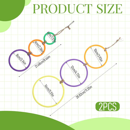 2 Pcs Snake Climbing Rings Snake Enrichment Toys for Ball Python Ball Python Tank Accessories, Reptile Enclosure Accessories Reptile Tank Accessory for Bearded Dragon, Chameleon, Lguana, Gecko, Lizard.