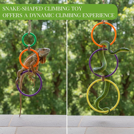 2 Pcs Snake Climbing Rings Snake Enrichment Toys for Ball Python Ball Python Tank Accessories, Reptile Enclosure Accessories Reptile Tank Accessory for Bearded Dragon, Chameleon, Lguana, Gecko, Lizard.