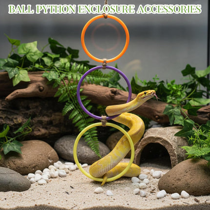 2 Pcs Snake Climbing Rings Snake Enrichment Toys for Ball Python Ball Python Tank Accessories, Reptile Enclosure Accessories Reptile Tank Accessory for Bearded Dragon, Chameleon, Lguana, Gecko, Lizard.