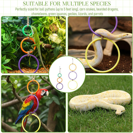 2 Pcs Snake Climbing Rings Snake Enrichment Toys for Ball Python Ball Python Tank Accessories, Reptile Enclosure Accessories Reptile Tank Accessory for Bearded Dragon, Chameleon, Lguana, Gecko, Lizard.
