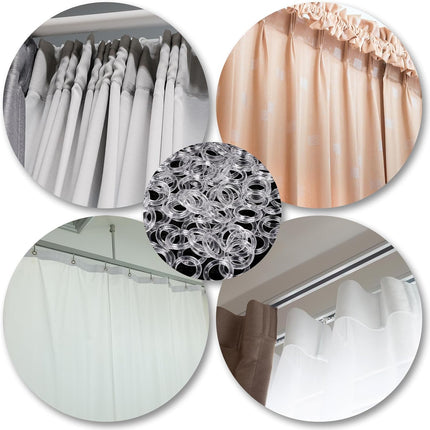 100pcs Roman Shade Rings Clear Plastic Drapery Ring Blind Curtain Rings for Roman Shades Clear Blind Curtains Ring Cafe Curtain Hardware for DIY Blinds, Curtains.