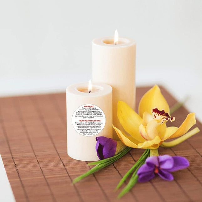 500 Pieces White Candle Warning Labels Candle Jar Container Stickers Candle Safety Stickers Decal Candle Warning Labels Stickers for Candle Making DIY Candle Jars and Tins Candle Making (1 inch).
