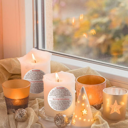 500 Pieces White Candle Warning Labels Candle Jar Container Stickers Candle Safety Stickers Decal Candle Warning Labels Stickers for Candle Making DIY Candle Jars and Tins Candle Making (1 inch).