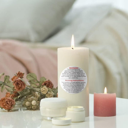 500 Pieces White Candle Warning Labels Candle Jar Container Stickers Candle Safety Stickers Decal Candle Warning Labels Stickers for Candle Making DIY Candle Jars and Tins Candle Making (1 inch).