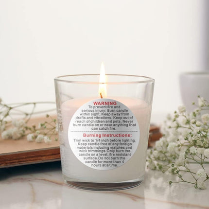 500 Pieces White Candle Warning Labels Candle Jar Container Stickers Candle Safety Stickers Decal Candle Warning Labels Stickers for Candle Making DIY Candle Jars and Tins Candle Making (1 inch).