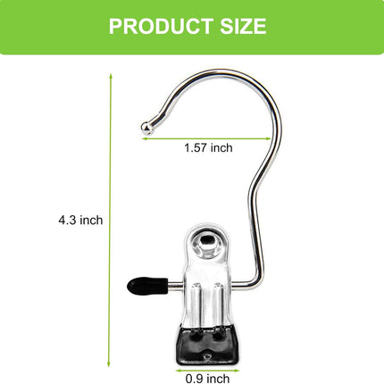 Boot Hangers Clips, 16 Pack Laundry Hooks Hanging Clips Clothes Pins Closet Hanger Organizer Clamps Socks Towel Clips Heavy Duty Clothespins Bulk Hanger Clips for Closet Travel Pants Socks Handbags.