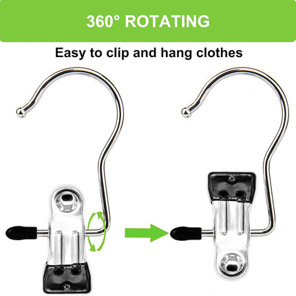 Boot Hangers Clips, 16 Pack Laundry Hooks Hanging Clips Clothes Pins Closet Hanger Organizer Clamps Socks Towel Clips Heavy Duty Clothespins Bulk Hanger Clips for Closet Travel Pants Socks Handbags.