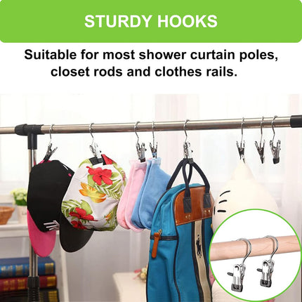 Boot Hangers Clips, 16 Pack Laundry Hooks Hanging Clips Clothes Pins Closet Hanger Organizer Clamps Socks Towel Clips Heavy Duty Clothespins Bulk Hanger Clips for Closet Travel Pants Socks Handbags.