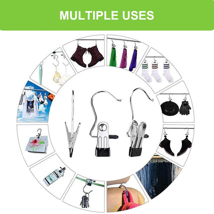 Boot Hangers Clips, 16 Pack Laundry Hooks Hanging Clips Clothes Pins Closet Hanger Organizer Clamps Socks Towel Clips Heavy Duty Clothespins Bulk Hanger Clips for Closet Travel Pants Socks Handbags.