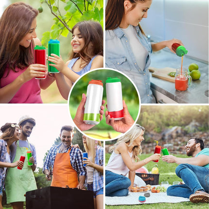 Silicone Soda Can Cover Lids, Pop Can Covers with Resealable Nozzle 6 Pack, BPA Free Stopper and Protector Reusable Beer Can Covers for Soda Fits Standard Cans.