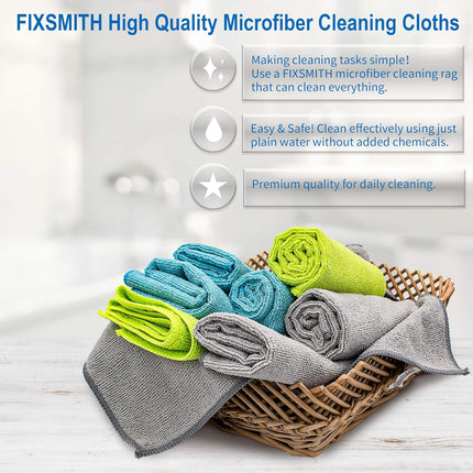 Microfiber Cleaning Cloth - Pack of 8, Size: 12 x 16 in, Multi-Functional Cleaning Towels, Highly Absorbent Cleaning Rags, Lint-Free, Streak-Free Cleaning Cloths for Car Kitchen Home.
