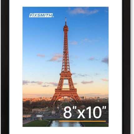8x10 Picture Frame 1 Pack, Photo Frame with HD Plexiglass, Display Pictures 5x7 with Mat or 8x10 Without Mat, Picture Frames Collage for Tabletop or Wall Display, Black.