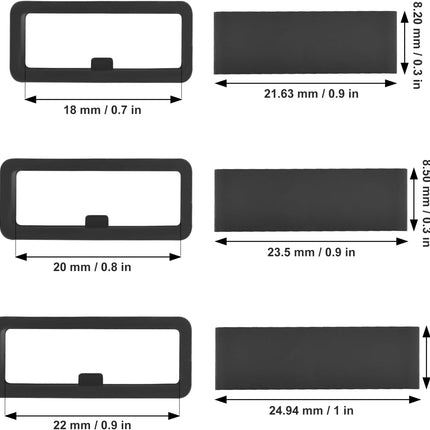 6Pcs Watch Band Loops Watch Strap Holder Loop Black Watch Band Strap Loops Watch Strap Keeper Holder Retainer Silicone Replacement Watch Strap Loop for Smart Sport Watch Wristband.