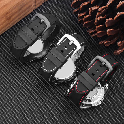 6Pcs Watch Band Loops Watch Strap Holder Loop Black Watch Band Strap Loops Watch Strap Keeper Holder Retainer Silicone Replacement Watch Strap Loop for Smart Sport Watch Wristband.