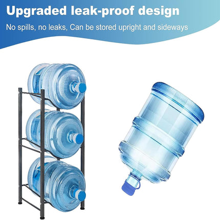 3 & 5 Gallon Water Jug Cap Reusable, Food Grade Silicone Replacement Gallon Caps for 55mm Standard/Screw/Crown Tops Water Bottle and Water Dispensers, Non-Spill Lids for Anti-Splash, Leak Free (3PCS).