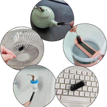 Straw Cleaner Brush Set, Shower Head Cleaner Tool, Nylon Pipe Tube Cleaner 8-inch 10 Different Diameters Set for Tumbler, Water Bottle, Sippy Cup, Sinks and Hummingbird Feeders.