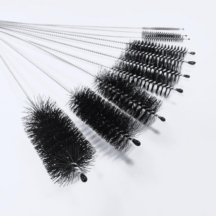 Straw Cleaner Brush Set, Shower Head Cleaner Tool, Nylon Pipe Tube Cleaner 8-inch 10 Different Diameters Set for Tumbler, Water Bottle, Sippy Cup, Sinks and Hummingbird Feeders.