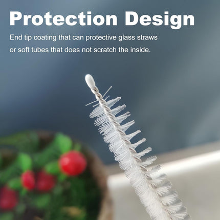Straw Cleaner Brush Set, 6-Piece Set of Long Cleaning Brushes for Tumbler, Water Bottle, Sippy Cups, Pipes, Tubes, Stainless Steel Drinking Straws, Glass Silicone Metal Straws or Hummingbird Feeders.