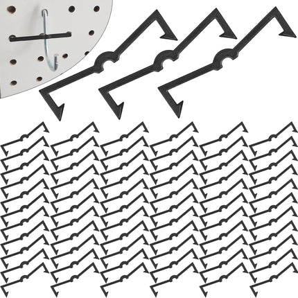 Black Peg Locks Plastic Pegboard Hook Locks Pegboard Display Hook Organizer Fixer Peg Board Hook Clip Retainers Pegboard Hook Organizer for Standard 1/4" and 1/8" Pegboard（60Pcs）.