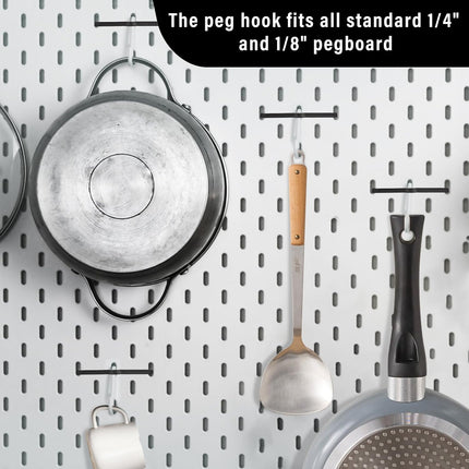 Black Peg Locks Plastic Pegboard Hook Locks Pegboard Display Hook Organizer Fixer Peg Board Hook Clip Retainers Pegboard Hook Organizer for Standard 1/4" and 1/8" Pegboard（60Pcs）.