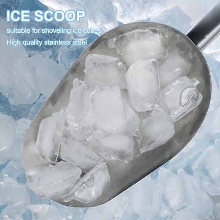 6oz Metal Ice Scoop, Kitchen Ice Scooper for Ice Maker s and Freezer, Stainless Steel Small Ice Scooper for Bar Party Wedding Pet Dog Food, Silver.