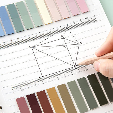 1200 Pcs Sticky Annotation Tabs Morandi Sticky Note Tabs Writable and Translucent Reminder Tabs with Ruler for Marking Page Notes Book Files.