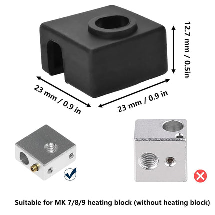 3D Printer Silicone Sock 8Pcs Hotend Silicone Sock Heater Block Silicone Cover for Creality Ender 3, Ender 3 Pro, Ender 5, Ender 5 Pro, CR 10 Series, MK7/ 8/9 Hotend.