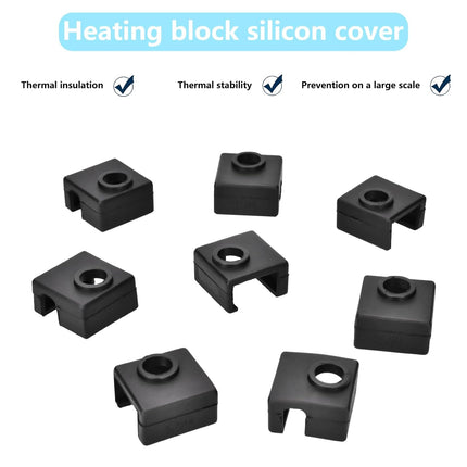 3D Printer Silicone Sock 8Pcs Hotend Silicone Sock Heater Block Silicone Cover for Creality Ender 3, Ender 3 Pro, Ender 5, Ender 5 Pro, CR 10 Series, MK7/ 8/9 Hotend.