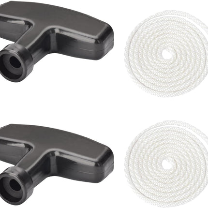 Pull Cord with Recoil Starter Handle Gasoline Engine Starter Handle Grip Recoil Starter Pull Handle for Lawn Mower, Chainsaw, Generator (2 Pack).