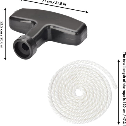 Pull Cord with Recoil Starter Handle Gasoline Engine Starter Handle Grip Recoil Starter Pull Handle for Lawn Mower, Chainsaw, Generator (2 Pack).