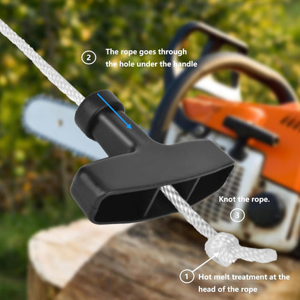 Pull Cord with Recoil Starter Handle Gasoline Engine Starter Handle Grip Recoil Starter Pull Handle for Lawn Mower, Chainsaw, Generator (2 Pack).
