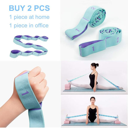 Nitpicker Stretching Straps Hamstring Stretcher Device Elastic Exercise Band Yoga mat Carrying Straps Leg Exercise Equipment Stretching Strap with Loops for Flexibility Stretch Strap 11 Loops.