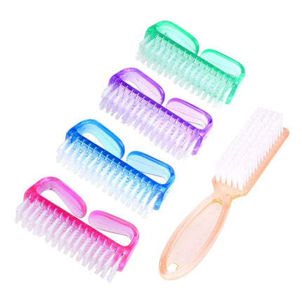Handle Grip Nail Brush, Hand Fingernail Scrub Cleaning Brushes for Toes and Nails Cleaner, Pedicure Scrubbing tool kit for Men and Women 5 Pack (Multicolor).