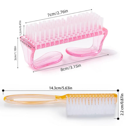 Handle Grip Nail Brush, Hand Fingernail Scrub Cleaning Brushes for Toes and Nails Cleaner, Pedicure Scrubbing tool kit for Men and Women 5 Pack (Multicolor).