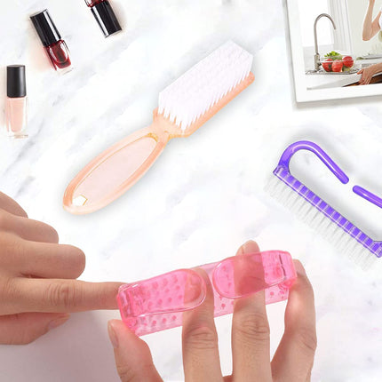 Handle Grip Nail Brush, Hand Fingernail Scrub Cleaning Brushes for Toes and Nails Cleaner, Pedicure Scrubbing tool kit for Men and Women 5 Pack (Multicolor).