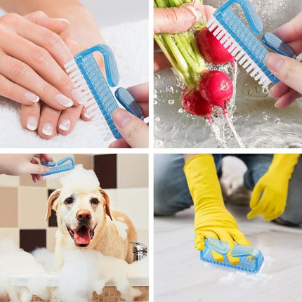 Handle Grip Nail Brush, Hand Fingernail Scrub Cleaning Brushes for Toes and Nails Cleaner, Pedicure Scrubbing tool kit for Men and Women 5 Pack (Multicolor).